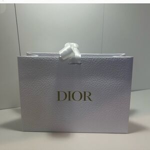 Dior Textured White Bag with Gold Logo